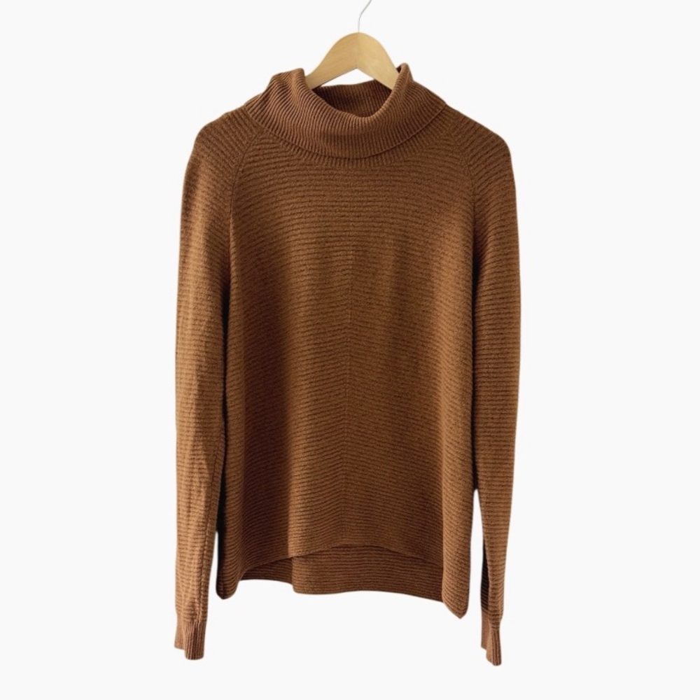 KUHL Rust Brown Sweater Cowl Neck Size Large EUC